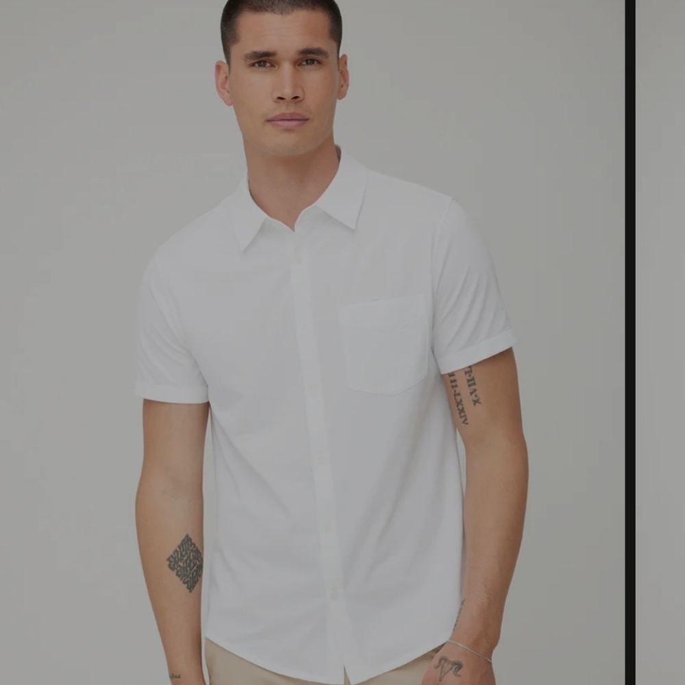 Kit And ACE City tech Mens Short Sleeve Shirt White